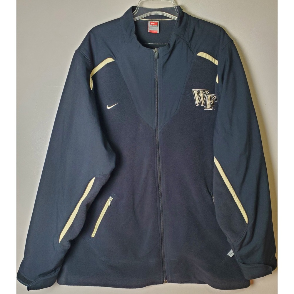 Nike Fit Therma Team Fleece Zip Jacket Wake Forest WFU Logo XXL 2XL Black ACC